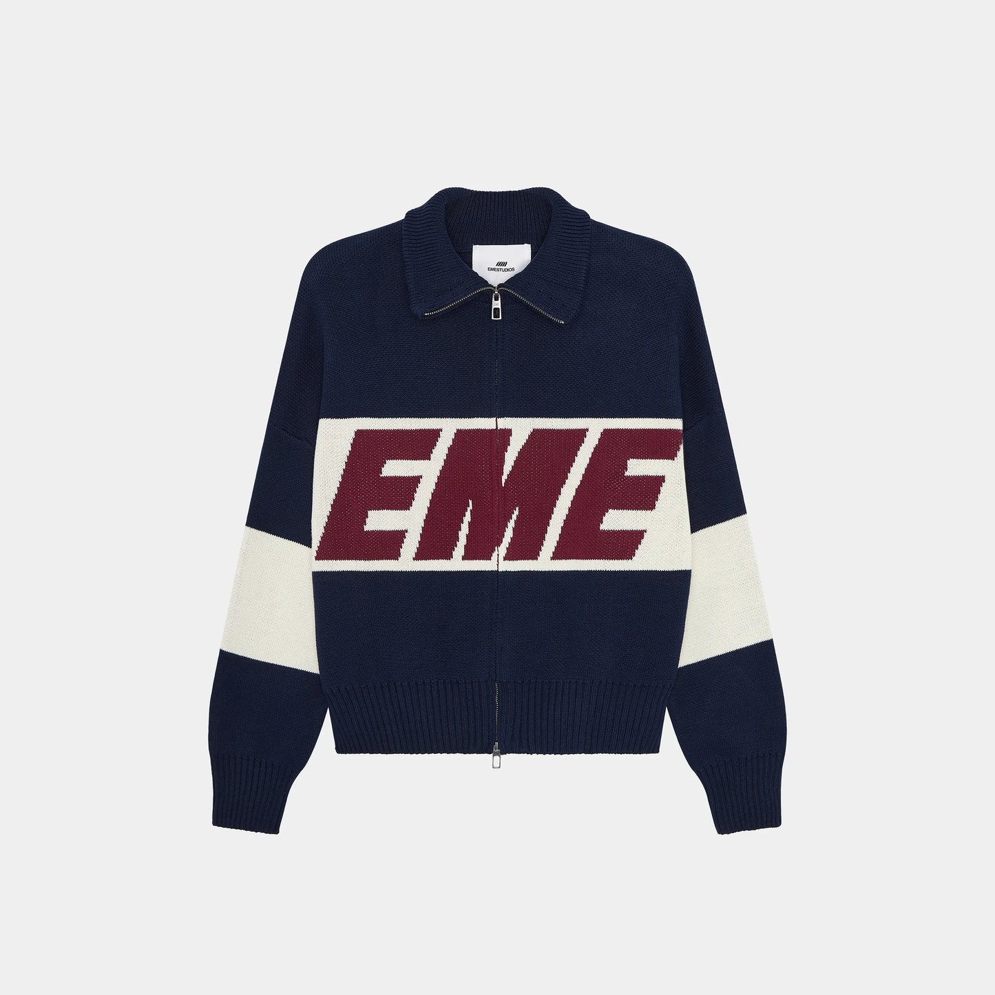 Sweater Eme Studios Thrill Navy Zipper Knit