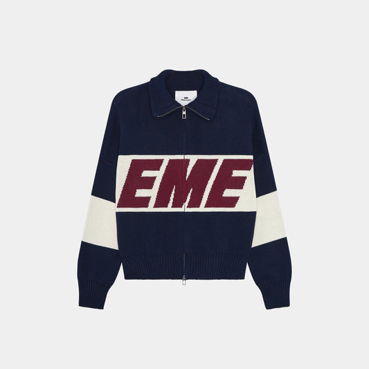 Sweater Eme Studios Thrill Navy Zipper Knit