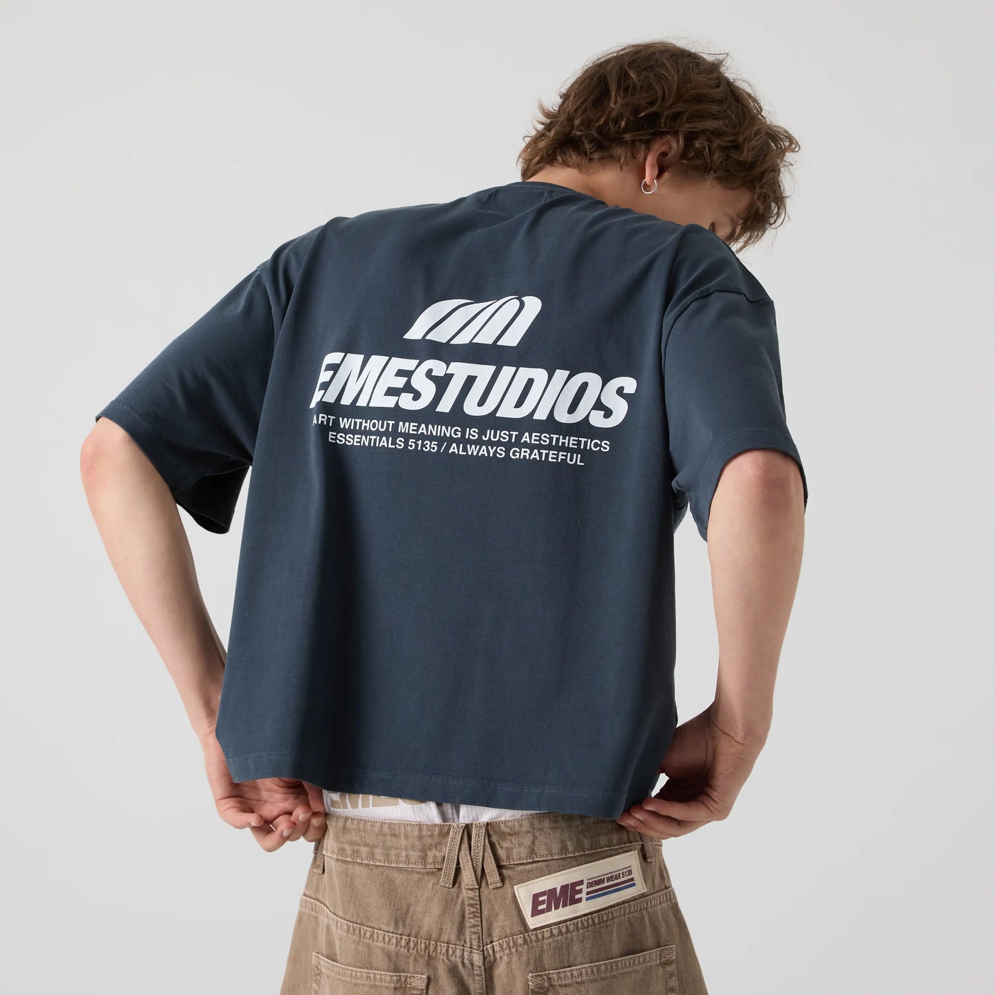 Meaning Navy Oversized Tee