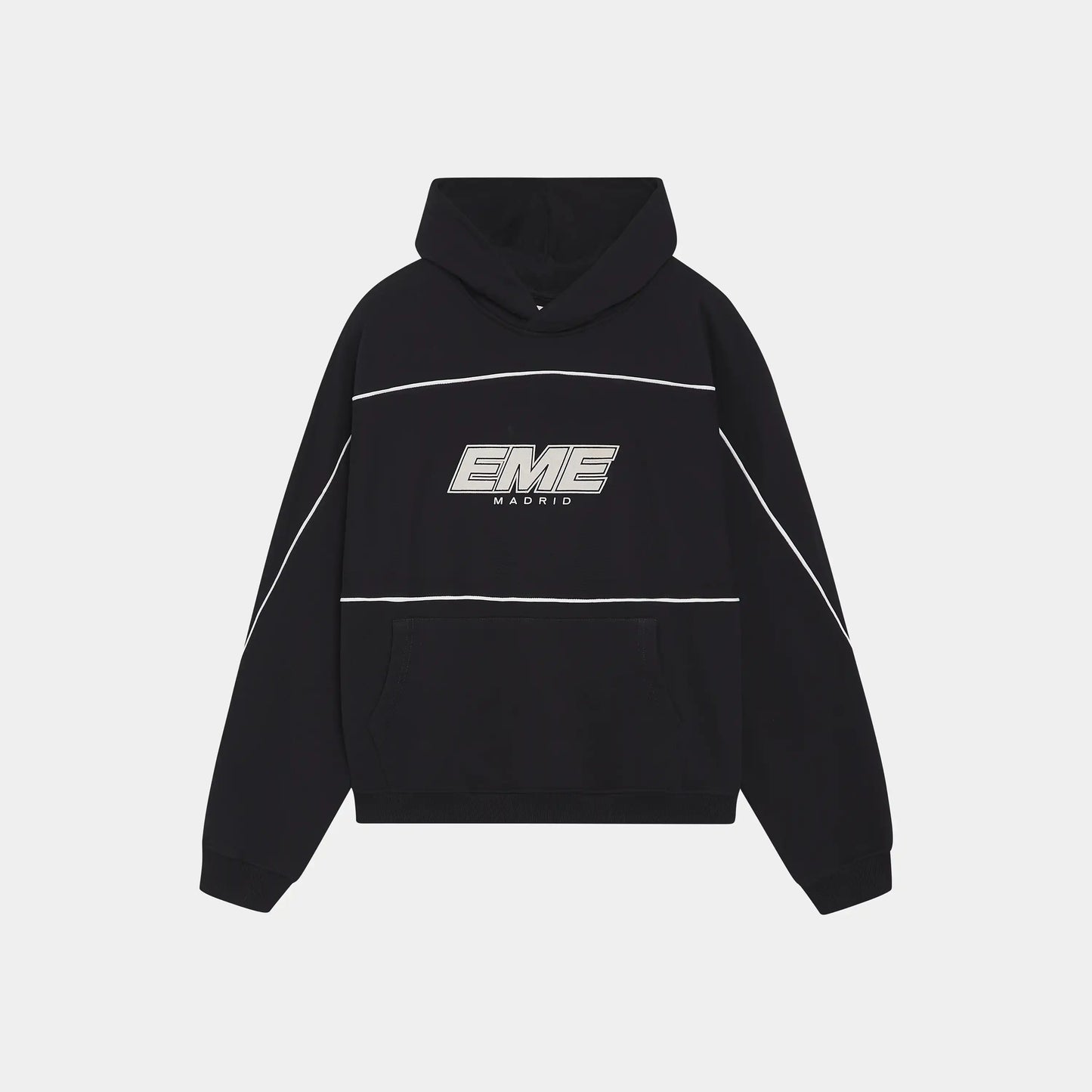 Crossline Black Oversized Hoodie