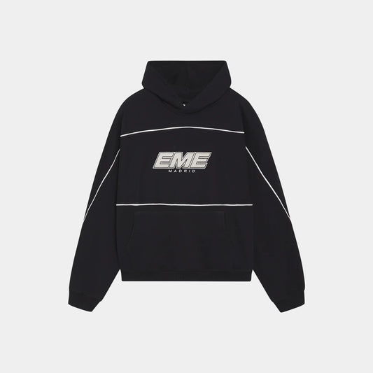 Crossline Black Oversized Hoodie