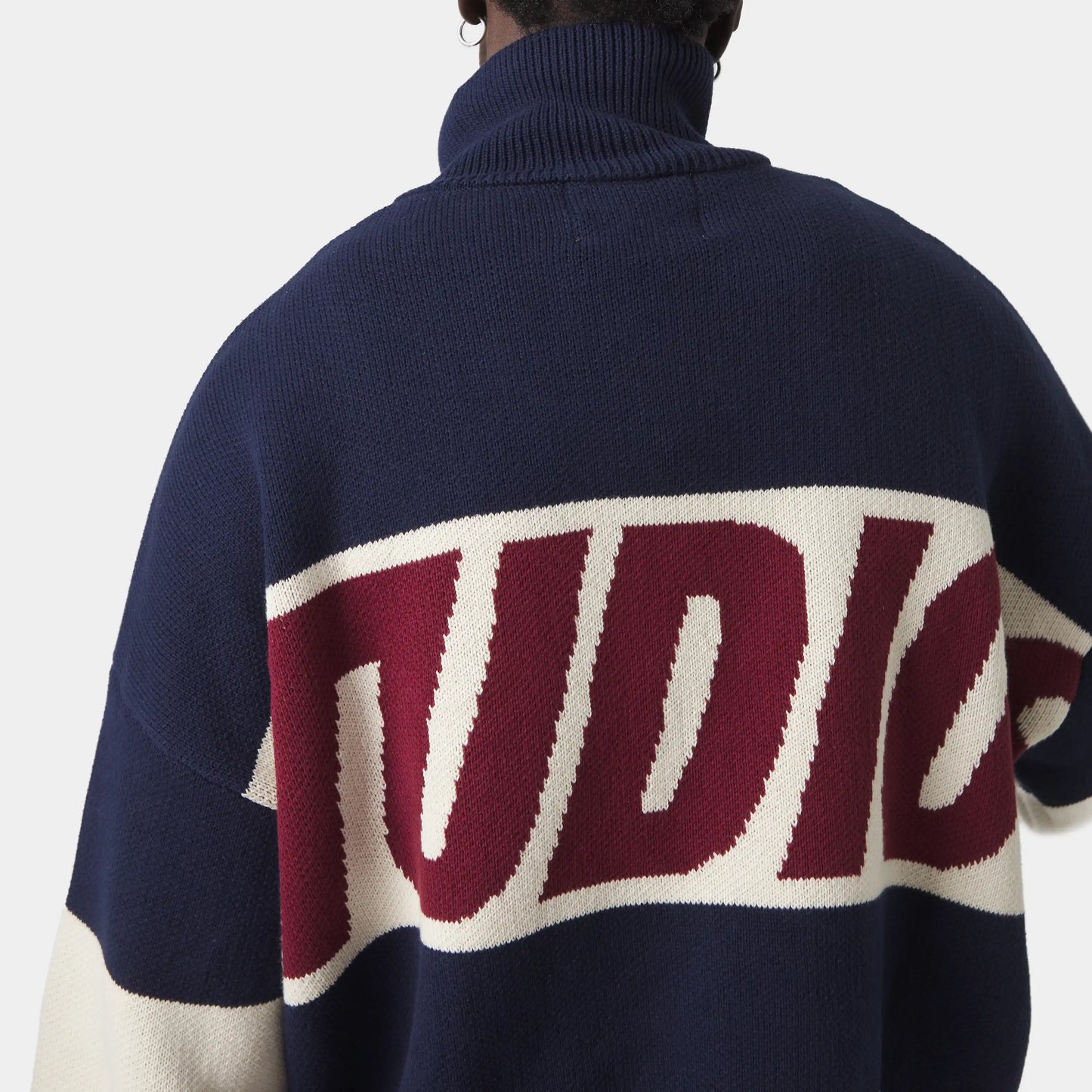 Sweater Eme Studios Thrill Navy Zipper Knit