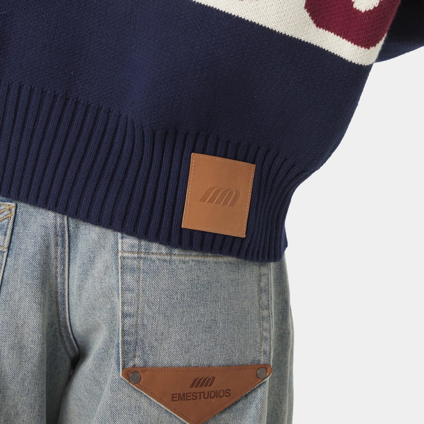 Sweater Eme Studios Thrill Navy Zipper Knit